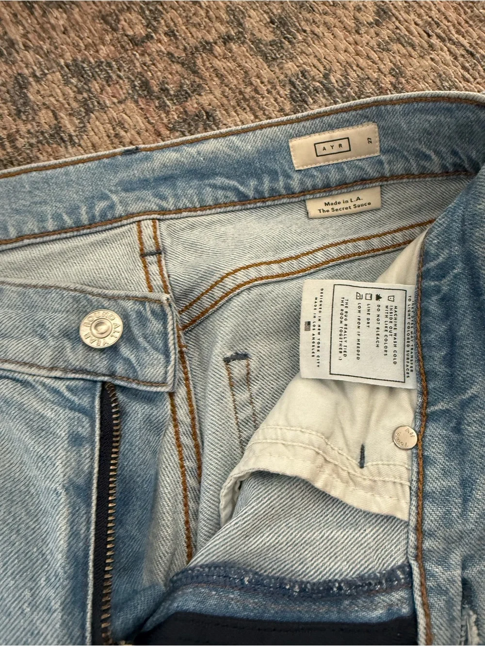AYR Light Wash Straight-Leg Jeans